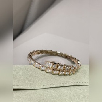 [原單對版] (配全套包裝) BVLGARI 寶格麗 滿鑽靈蛇 玫瑰金手镯