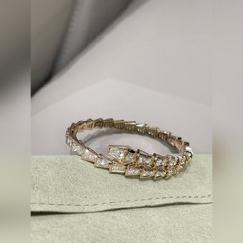 [原單對版] (配全套包裝) BVLGARI 寶格麗 滿鑽靈蛇 玫瑰金手镯