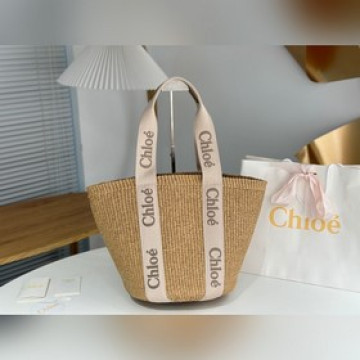 正品級  原廠皮版本   Chloe Woody草編水桶包新色YYDS～（胭脂粉