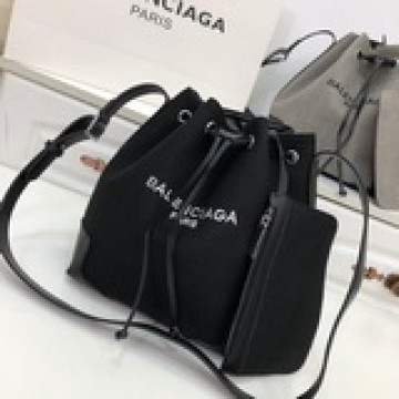 巴黎世家BALENCIAGA帆布水桶包 對版zp特殊帆布麻料材質-獨家制作-純進
