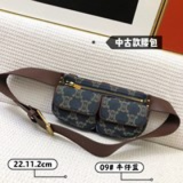 新品Celine vintage 中古款 腰包 新色牛仔灰色 滿滿的高級
