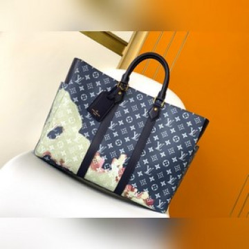頂級原單 M46812火焰藍 手袋取材 手工噴繪和輕微褪色處理，随後壓印 Mon