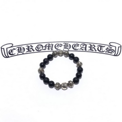 正品開版chromehearts 克羅心8銀黑曜石手鍊 實心珠子 無敵氧化 專櫃