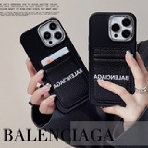 配盒新款上架高品潮牌BALENCIAGA巴黎世家 荔枝紋雙卡包 電鍍護鏡全包t
