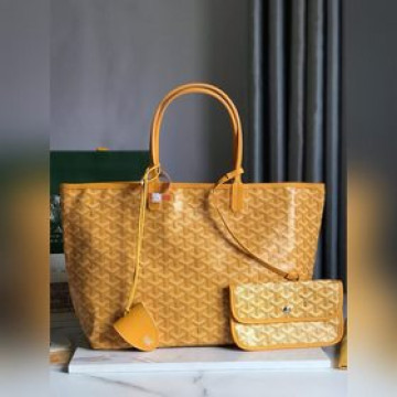 頂級進口原廠皮免稅版本小號 托特子母購物袋tote黃色Goyard（戈雅）經多