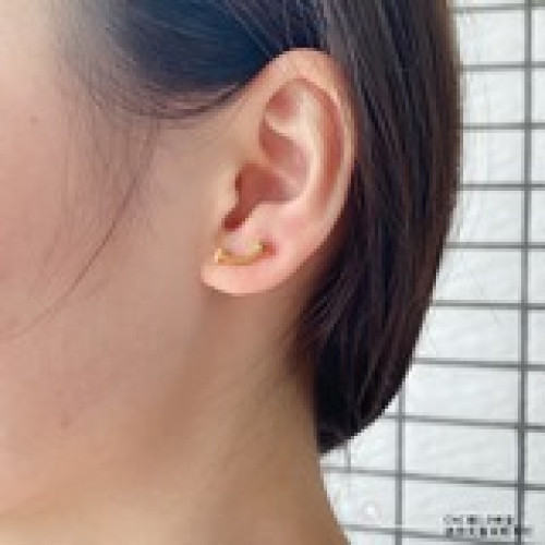 V金材質 Tiff專櫃 最新 蒂芙尼迷你光金笑臉耳釘1?1重工  tiffany