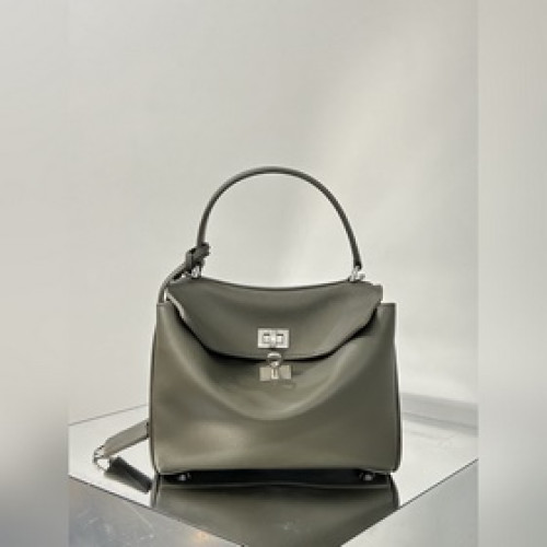 24s爆款[Mini號軍綠色銀扣] BALENCIAGA RODEO BAG 系