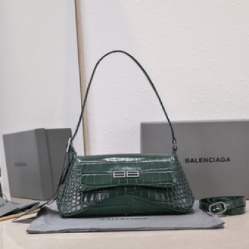 鳄魚紋墨綠 小號27*13*4.5Cm Balenciaga 巴黎世家 XX系列