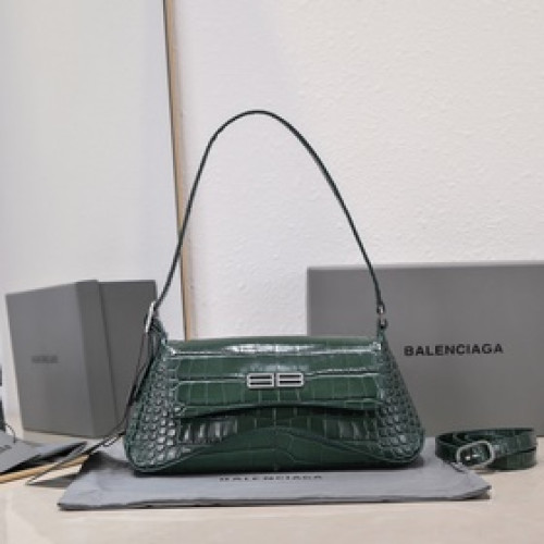 鳄魚紋墨綠 小號27*13*4.5Cm Balenciaga 巴黎世家 XX系列