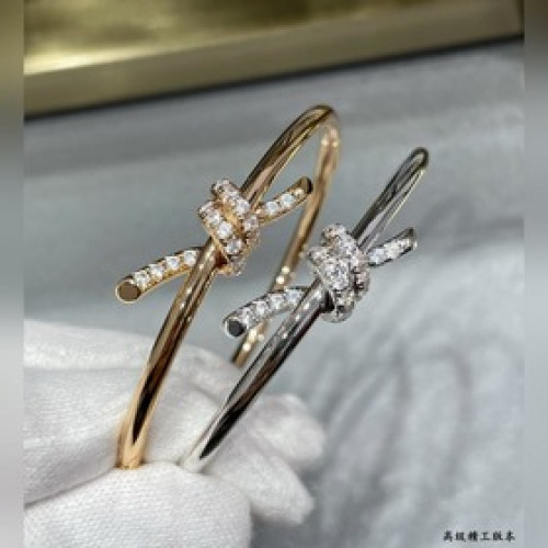 AD30739蒂芙尼單圈半鑽繩結手镯到貨、香槟金，白金色、黃金色