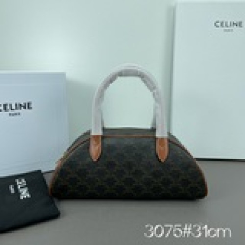 秀場新品｜TECKEL 中號标志印花牛皮革手袋TRIOMPHE CANVAS标志