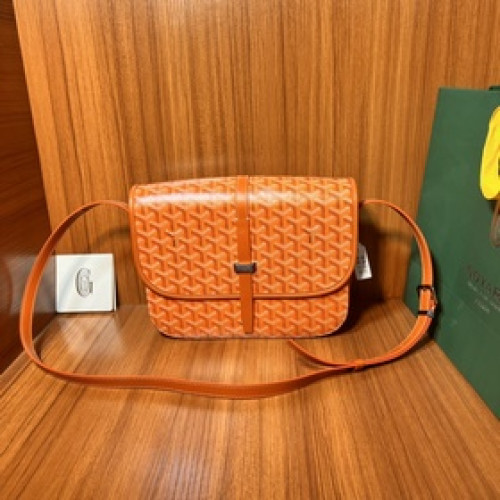 頂級進口原廠皮免稅版本大號GOYARD新款郵差包 橙色 GOYARD LOGO