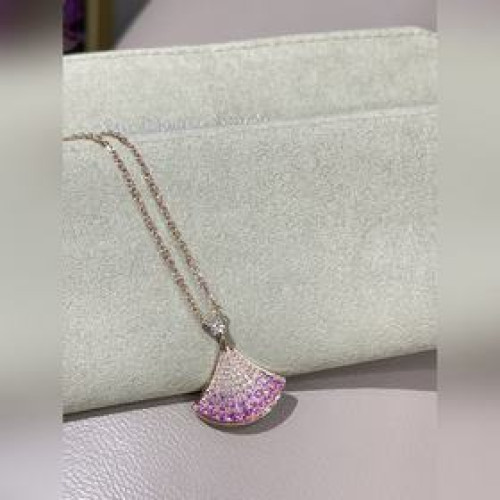 [原單對版] (配全套包裝) BVLGARI 七夕粉藍寶扇子項鍊 粉嫩可愛推