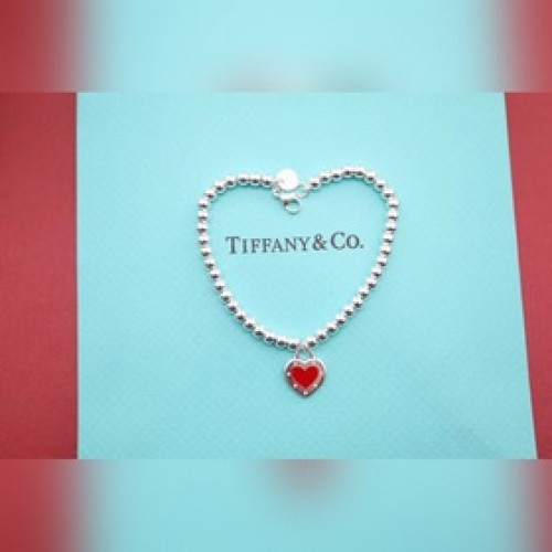 【代購級别】 tiff 蒂芙尼 桃心 紅色 琺琅 心牌手鍊 經典百搭單品 正品同