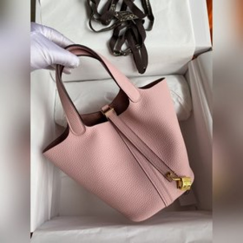 現貨：菜籃子 18cm 進口TC皮 3Q粉 蠟線金扣