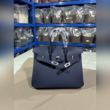 工坊實拍birkin鉑金 深藍色銀扣25/30采用進口原廠togo皮 手工