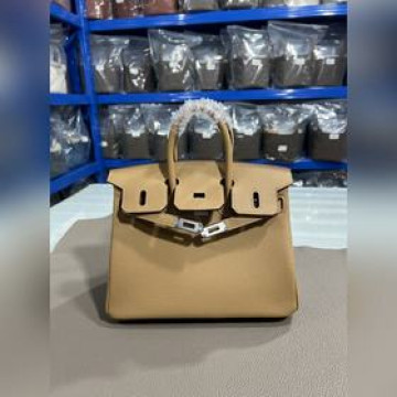 工坊實拍birkin鉑金 奶茶色銀扣25/30采用進口原廠togo皮 手工