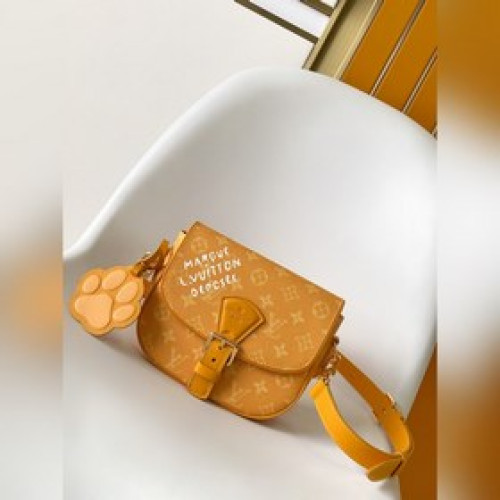 女款_M12694黃色頂級原單 變碼芯片 本款 Montsouris 小號郵差包以 M