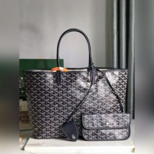 頂級進口原廠皮免稅版本小號 托特子母購物袋tote新黑色Goyard（戈雅）經