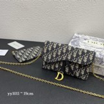 配原版盒子内配小卡包D|OR/迪奧 saddle.馬鞍包新款帆布印花woc鍊