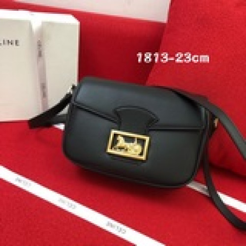 馬拉車 celine maillon triomphe 中號緞面小牛皮手袋。進口