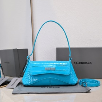 鳄魚紋湖水藍 小號27*13*4.5Cm Balenciaga 巴黎世家 XX系