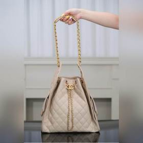 頂級進口原廠皮 所見即所得！  Chanel 25s hobo bag抽繩水桶