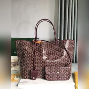 頂級進口原廠皮免稅版本，大號  Tote 升級配包夾托特子母購物袋酒紅色Go