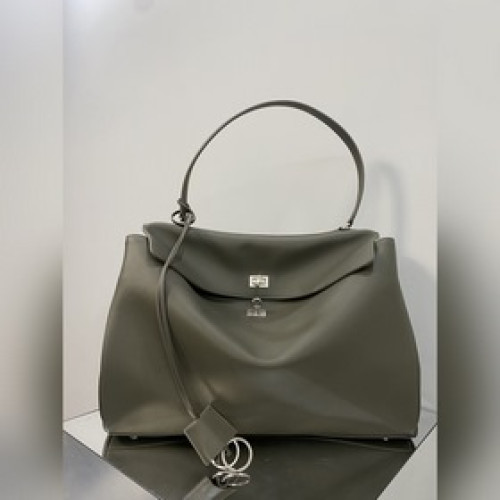 24s爆款[大號軍綠色銀扣] BALENCIAGA RODEO BAG 系列手袋