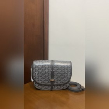 頂級進口原廠皮免稅版本升級版荔枝紋灰色 GOYARD BELVEDERE小號包