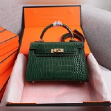 凱莉二代鳄魚紋22cm 19cm 版型完美hermes mini kelly s