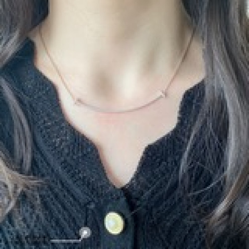 V金材質 Tiff專櫃 最新  微笑蒂芙尼大号帶鑽笑臉項鍊1?1重工  tiff