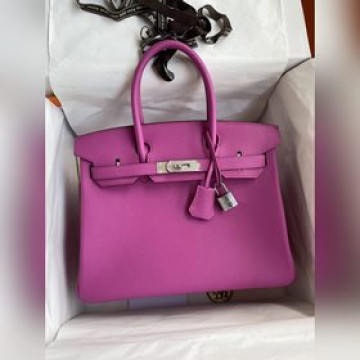 手縫 Birkin 30cm 進口Togo皮 玉蘭粉 銀扣