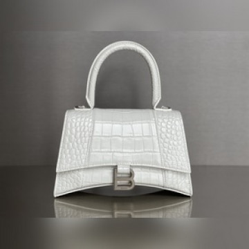#BALENCIAGA#鳄魚紋白色，銀扣 [升級版原廠皮版本]S號--23cm