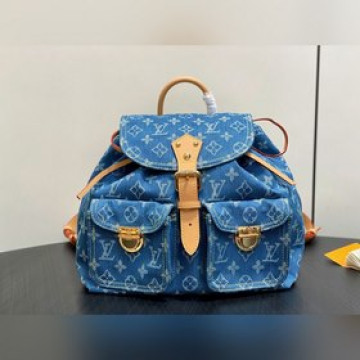 M9550  56藍色 丹甯牛仔布雙肩包 Lv Vintage 雙肩包 M95