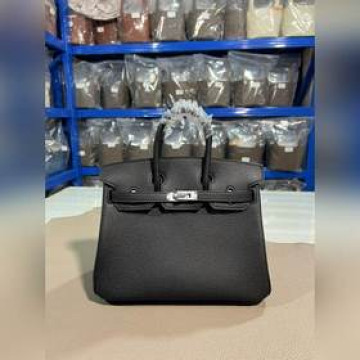 工坊實拍birkin鉑金 黑色銀扣25/30采用進口原廠togo皮 手工打