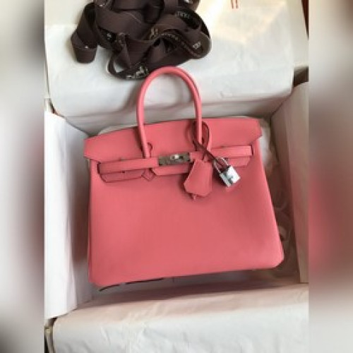 需定做 手縫 Birkin 25cm 進口Swift皮 唇膏粉 銀扣