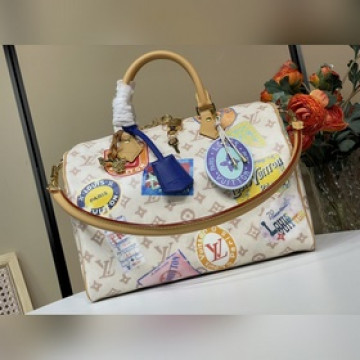 頂級原單複刻獨家實拍 [SPEEDY SOFT 30 手袋] m14587白花/