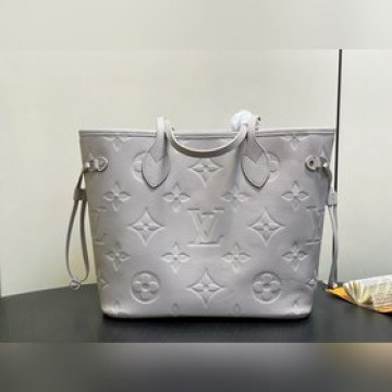 M45685 M13758香芋紫 全皮壓花購物袋系列 Neverfull 中號手