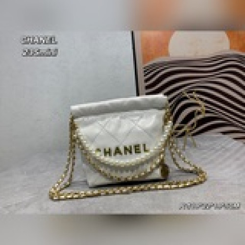 迷你號 不要錯過出貨火遍全球迷你垃圾袋白古銀金屬chanel 迷你mini垃