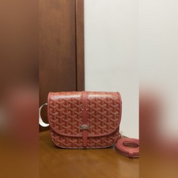 頂級進口原廠皮免稅版本升級版荔枝紋紅色 GOYARD BELVEDERE小號包