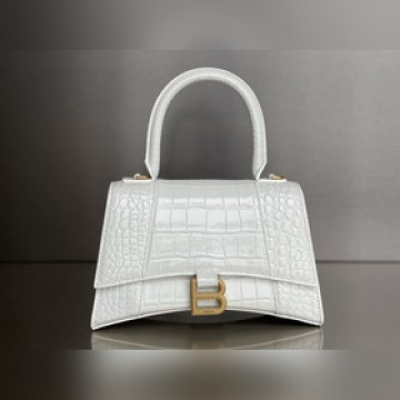 #BALENCIAGA#鳄魚紋白色，金扣 [升級版原廠皮版本]S號--23cm