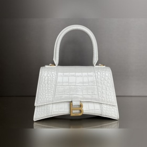 #BALENCIAGA#鳄魚紋白色，金扣 [升級版原廠皮版本]S號--23cm