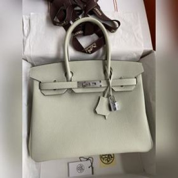 手縫 Birkin 30cm 進口Togo皮 水晶灰 銀扣