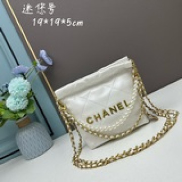 迷你號 不要錯過出貨火遍全球迷你垃圾袋白古銀金屬chanel 迷你mini垃