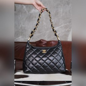頂級進口原廠皮 所見即所得！  Chanel 24A高級手工坊 Hobo黑色