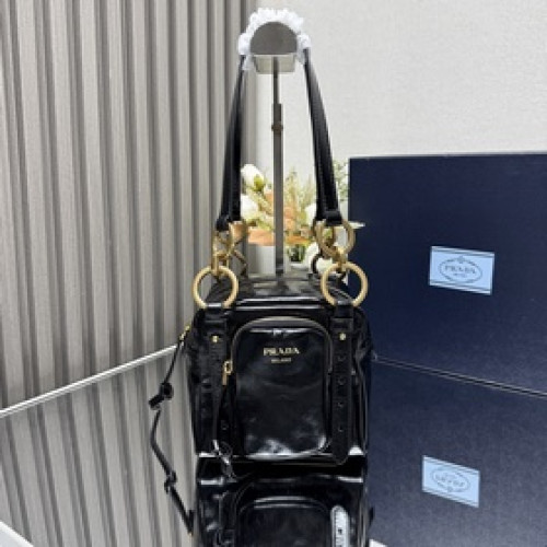 [頂級原單](新款油蠟皮)小號中古皮革手提包1BB137 原廠油蠟皮 新款方正手