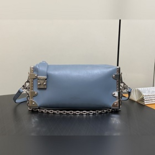 頂級原廠 M25445灰藍色全皮 軟盒子系列 SLIM TRUNK 手袋 本款