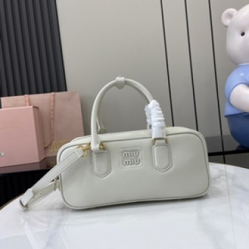 【新款】miumiu缪缪Arcadie 牛皮革中號(27cm)保齡球手提包/斜挎