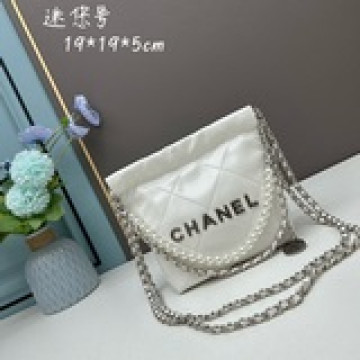 迷你號 不要錯過出貨火遍全球迷你垃圾袋白古銀金屬chanel 迷你mini垃